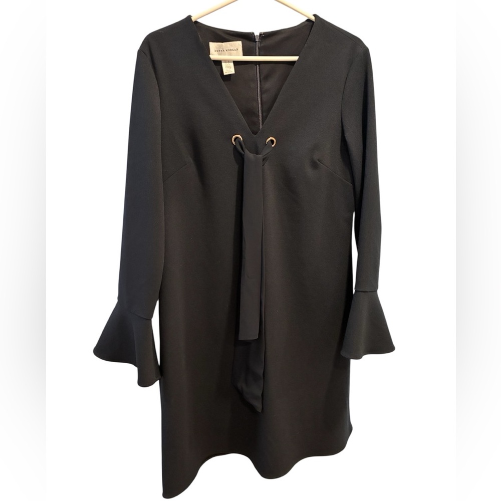 Donna Morgan Navy Bell Sleeve Dress Size 12 – Work, Cocktail & Office Dress